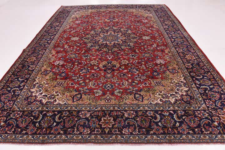 9' 10 x 13' Hand Knotted Isfahan Persian Wool Rug