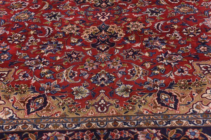 9' 10 x 13' Hand Knotted Isfahan Persian Wool Rug