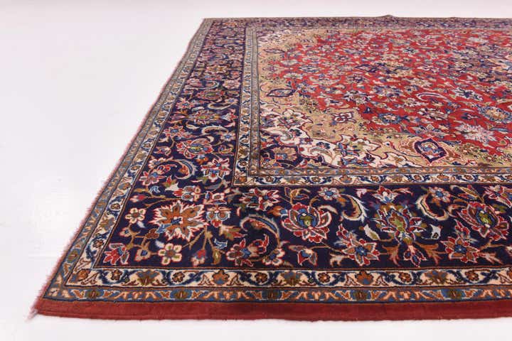 9' 10 x 13' Hand Knotted Isfahan Persian Wool Rug