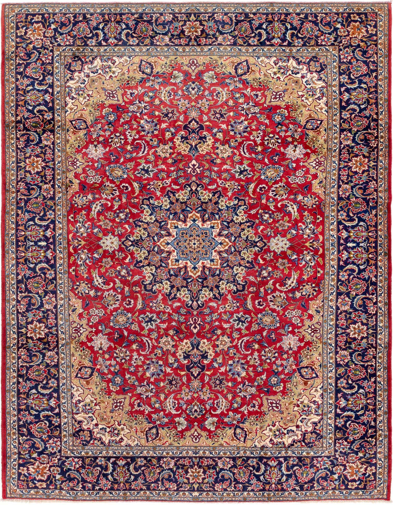 9' 10 x 13' Hand Knotted Isfahan Persian Wool Rug