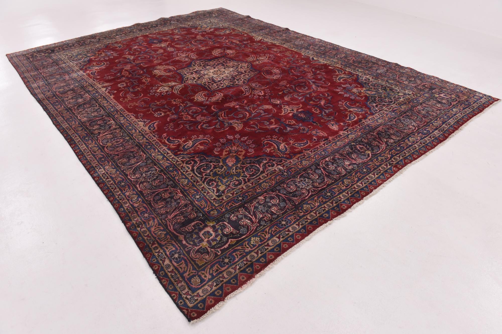 9' 8 x 13' Hand Knotted Isfahan Persian Wool Rug