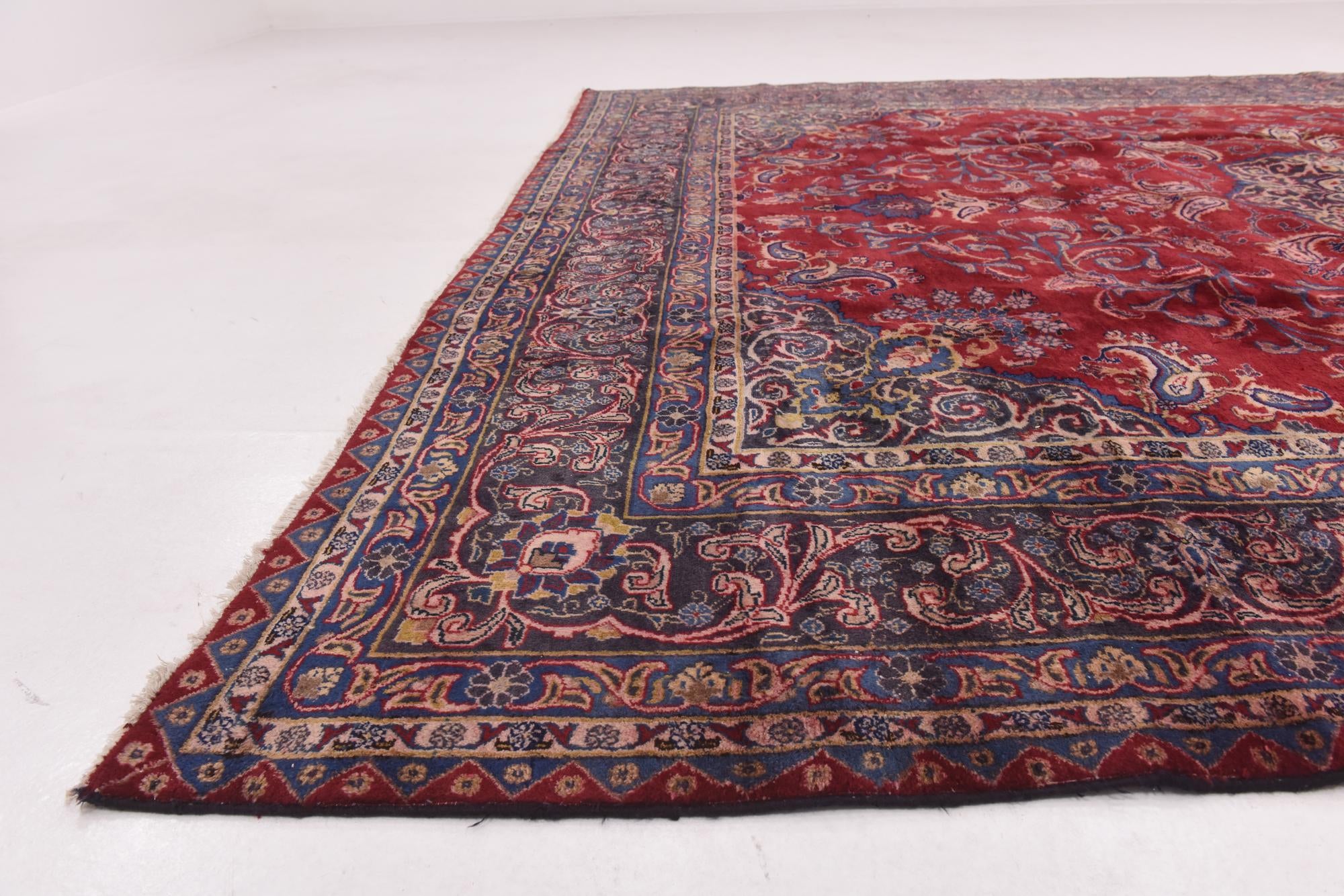 9' 8 x 13' Hand Knotted Isfahan Persian Wool Rug