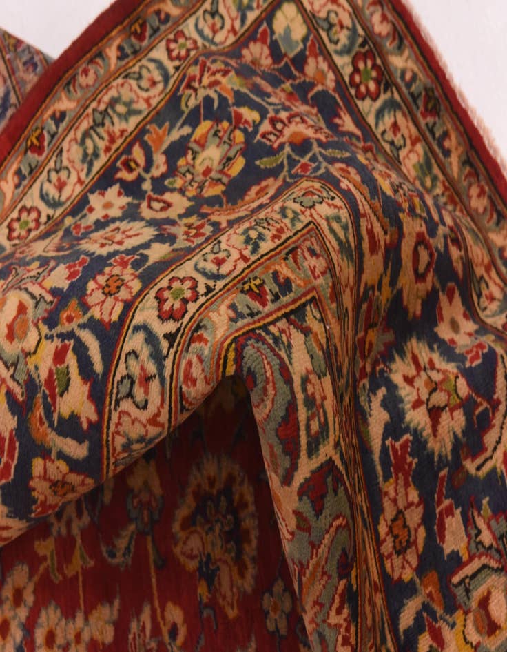 Detail image of 9' 8 x 13'  Hand Knotted Isfahan Persian Wool Rug