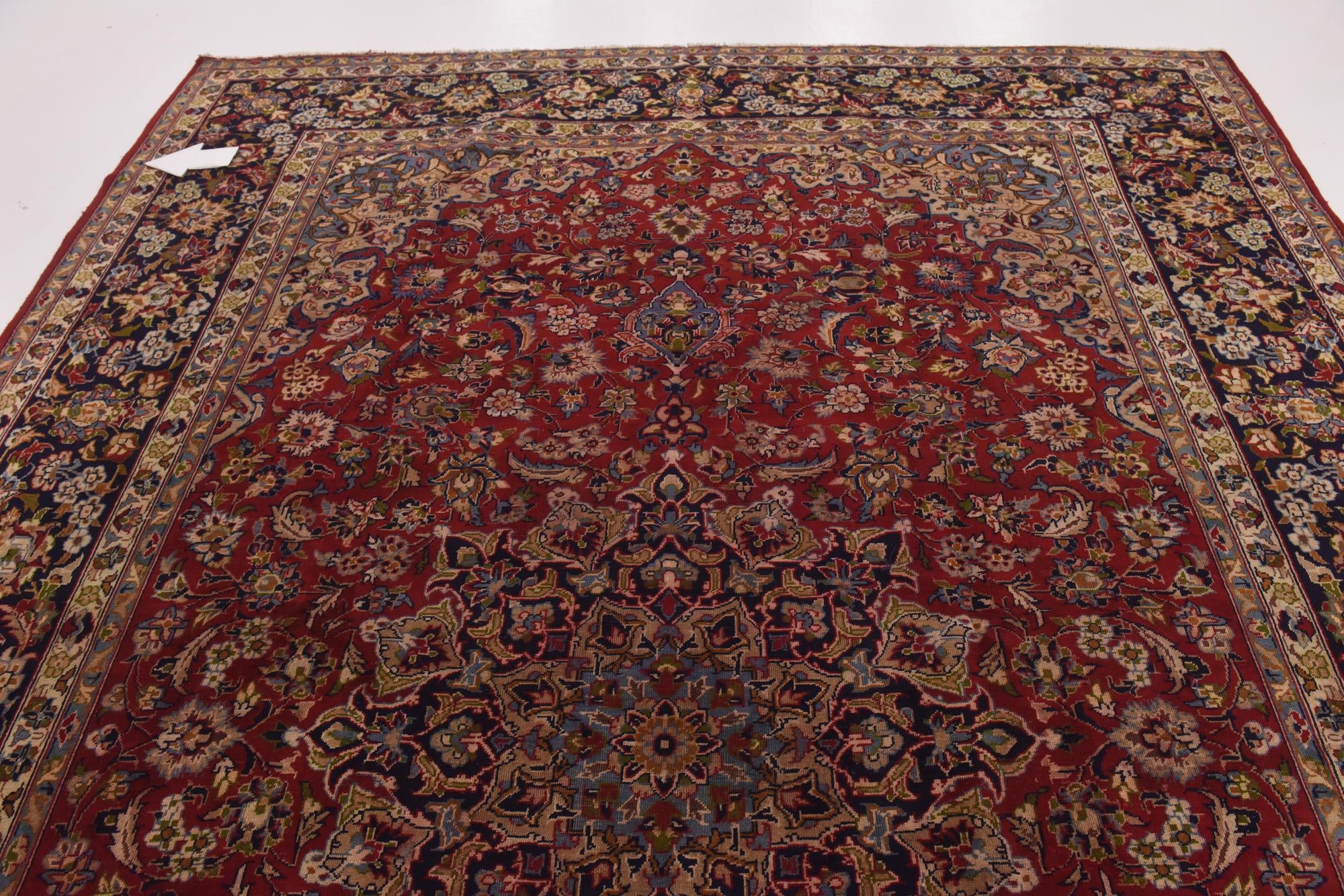 9' 10 x 13' 2 Hand Knotted Isfahan Persian Wool Rug