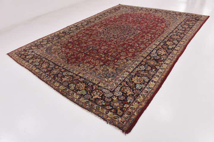 9' 10 x 13' 2 Hand Knotted Isfahan Persian Wool Rug