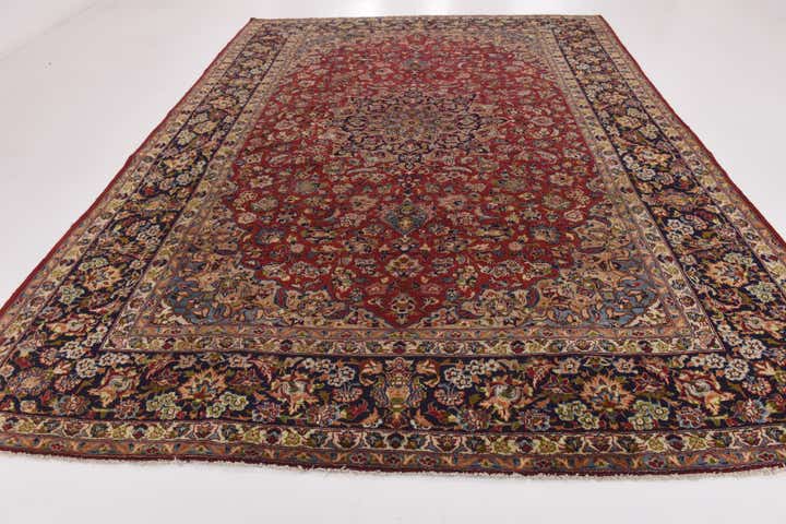 9' 10 x 13' 2 Hand Knotted Isfahan Persian Wool Rug