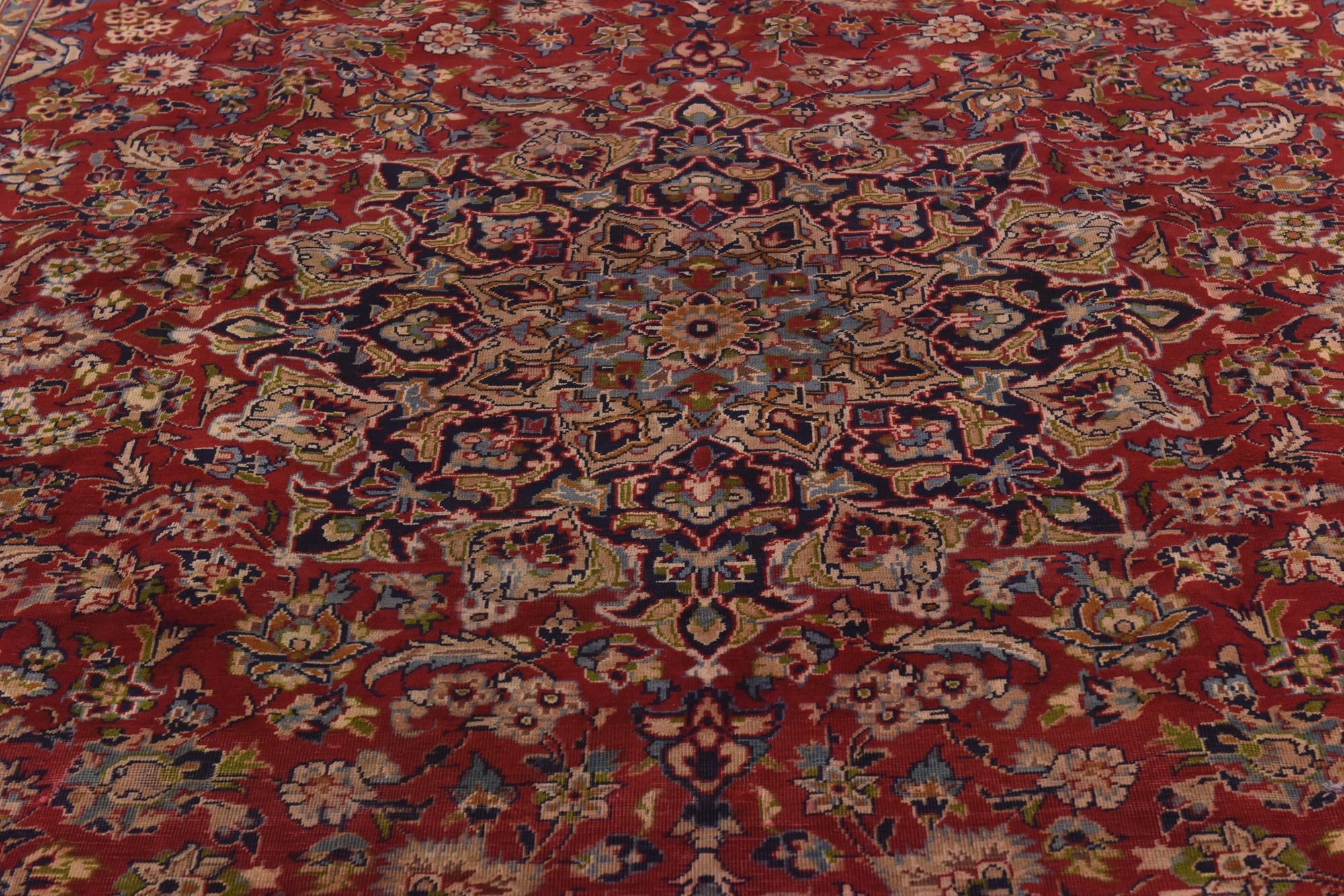 9' 10 x 13' 2 Hand Knotted Isfahan Persian Wool Rug