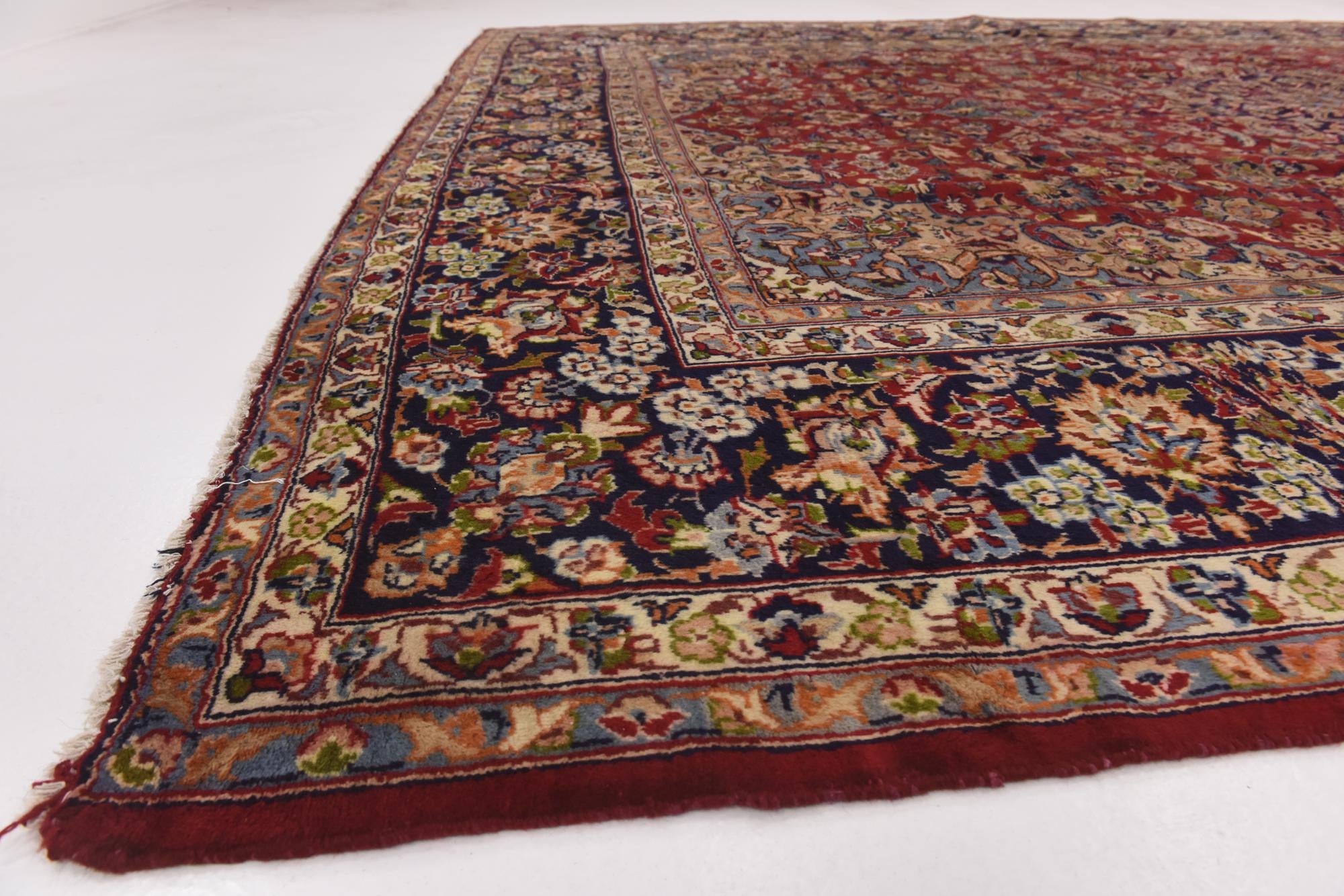 9' 10 x 13' 2 Hand Knotted Isfahan Persian Wool Rug