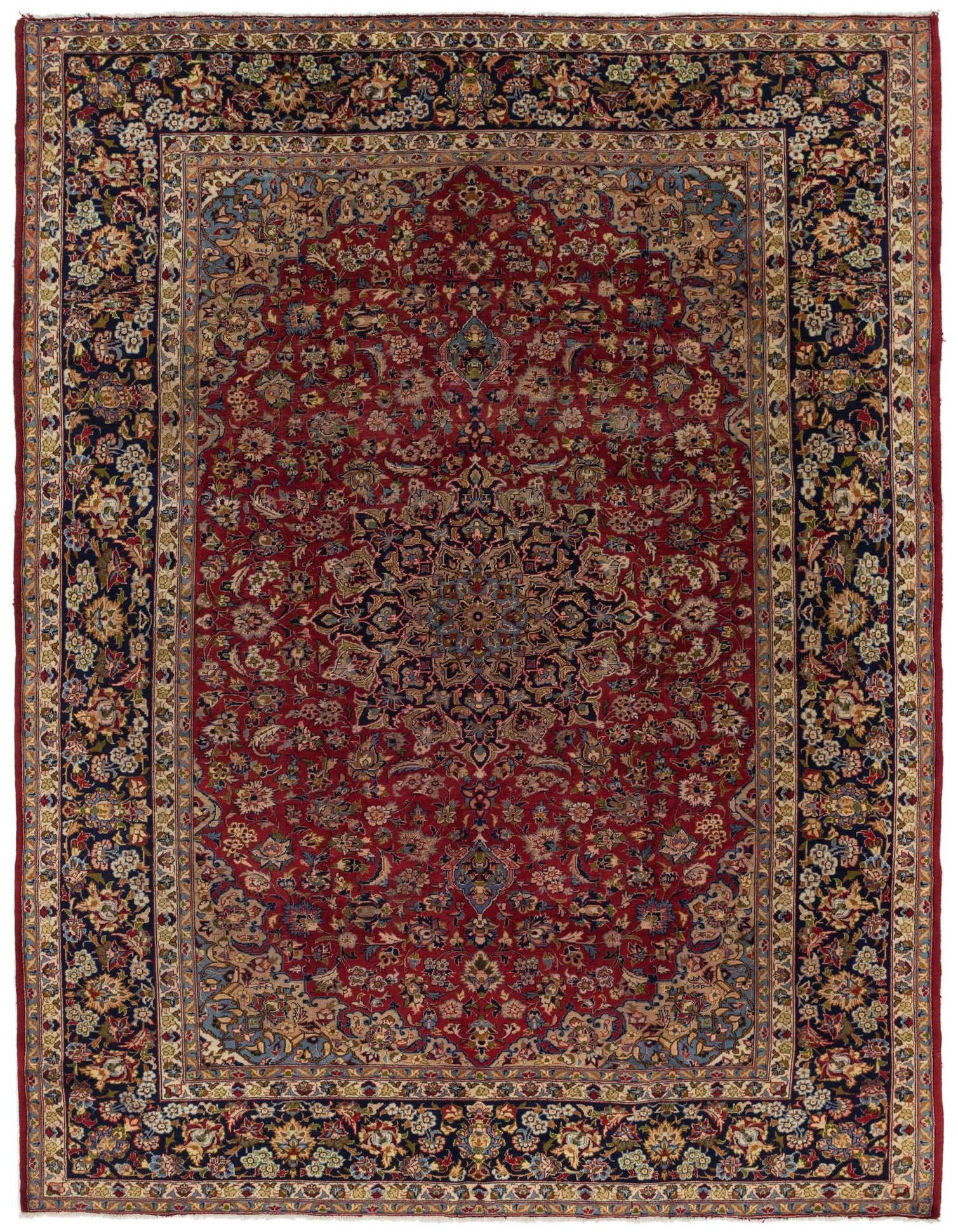 9' 10 x 13' 2 Hand Knotted Isfahan Persian Wool Rug