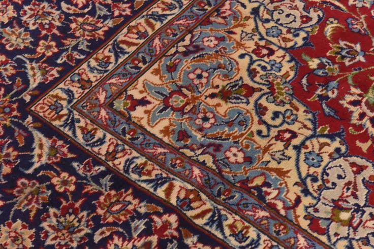 Detail image of 9' 10 x 13' 7 Hand Knotted Isfahan Persian Wool Rug
