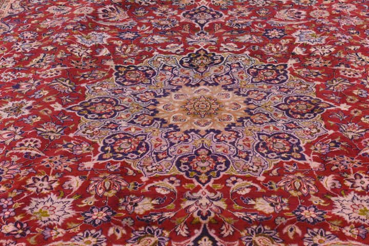 9' 6 x 13' 3 Hand Knotted Isfahan Persian Wool Rug