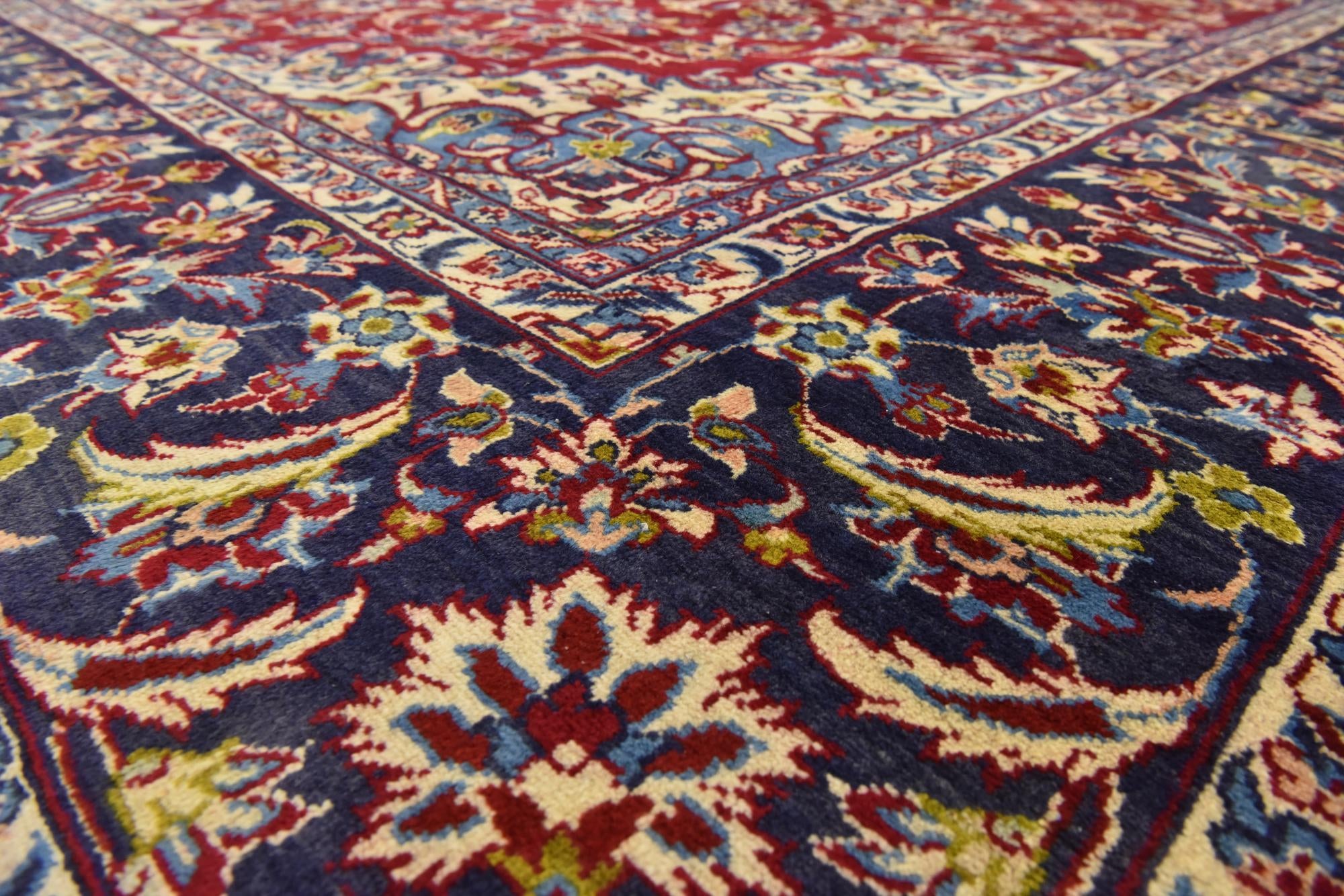 9' 8 x 13' Hand Knotted Isfahan Persian Wool Rug