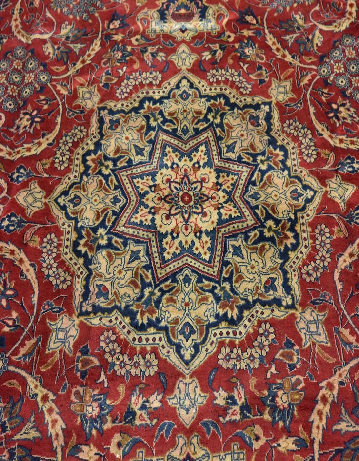 Detail image of 9' x 13' 3 Hand Knotted Isfahan Persian Wool Rug