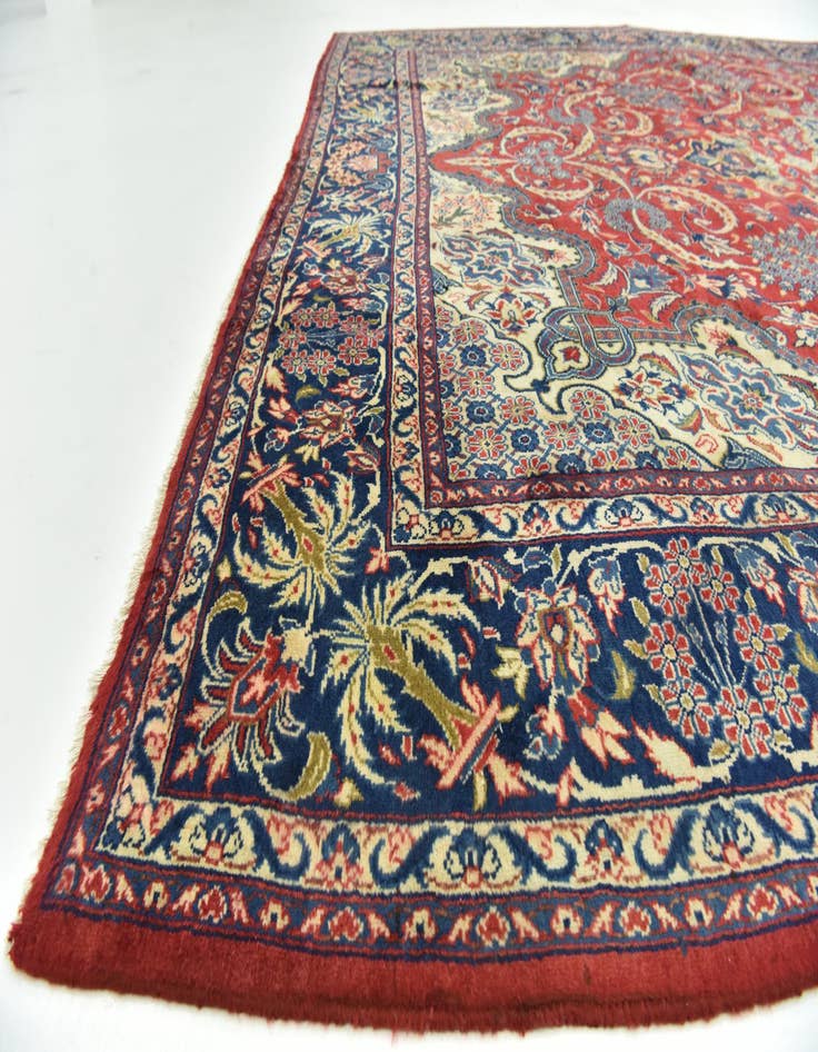 Detail image of 9' x 13' 3 Hand Knotted Isfahan Persian Wool Rug