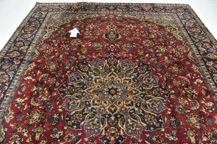 9' 8 x 12' 10 Hand Knotted Isfahan Persian Wool Rug
