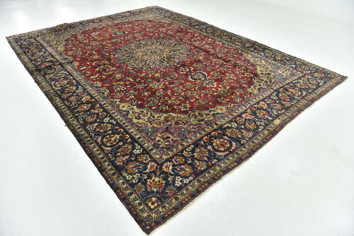 9' 8 x 12' 10 Hand Knotted Isfahan Persian Wool Rug