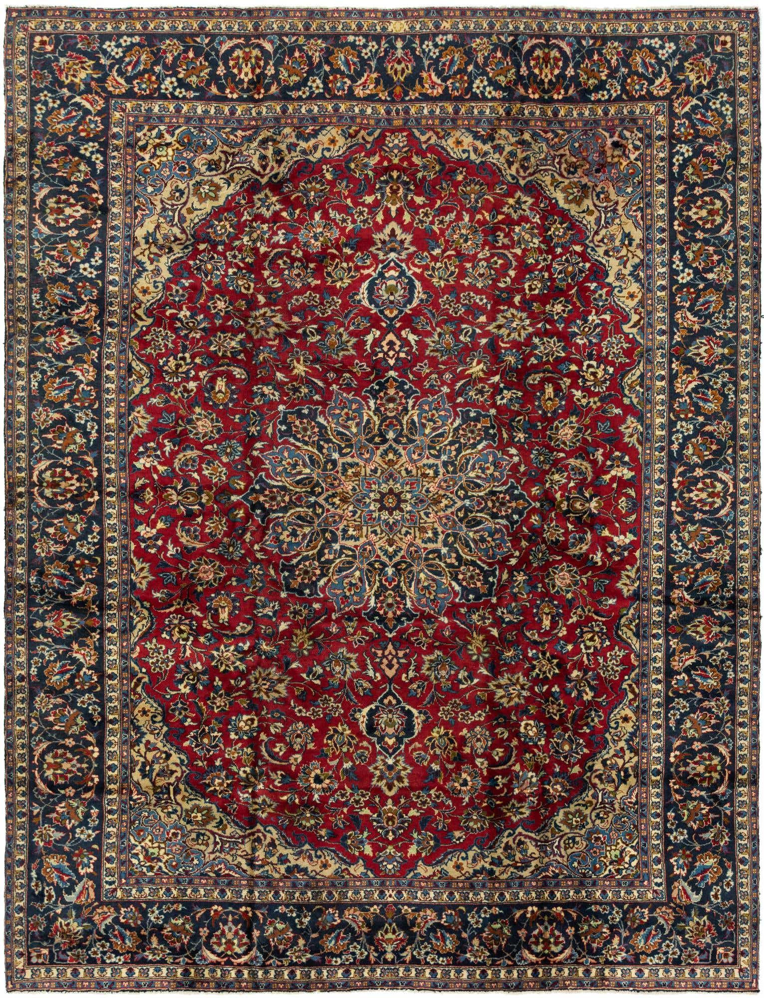 9' 8 x 12' 10 Hand Knotted Isfahan Persian Wool Rug