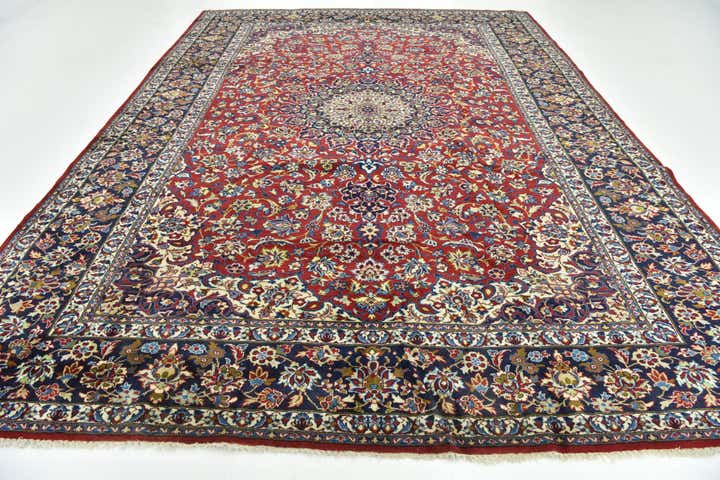 10' 1 x 13' 10 Hand Knotted Isfahan Persian Wool Rug