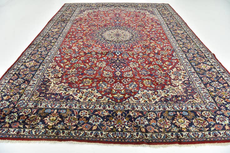 Detail image of 10' 1 x 13' 10 Hand Knotted Isfahan Persian Wool Rug