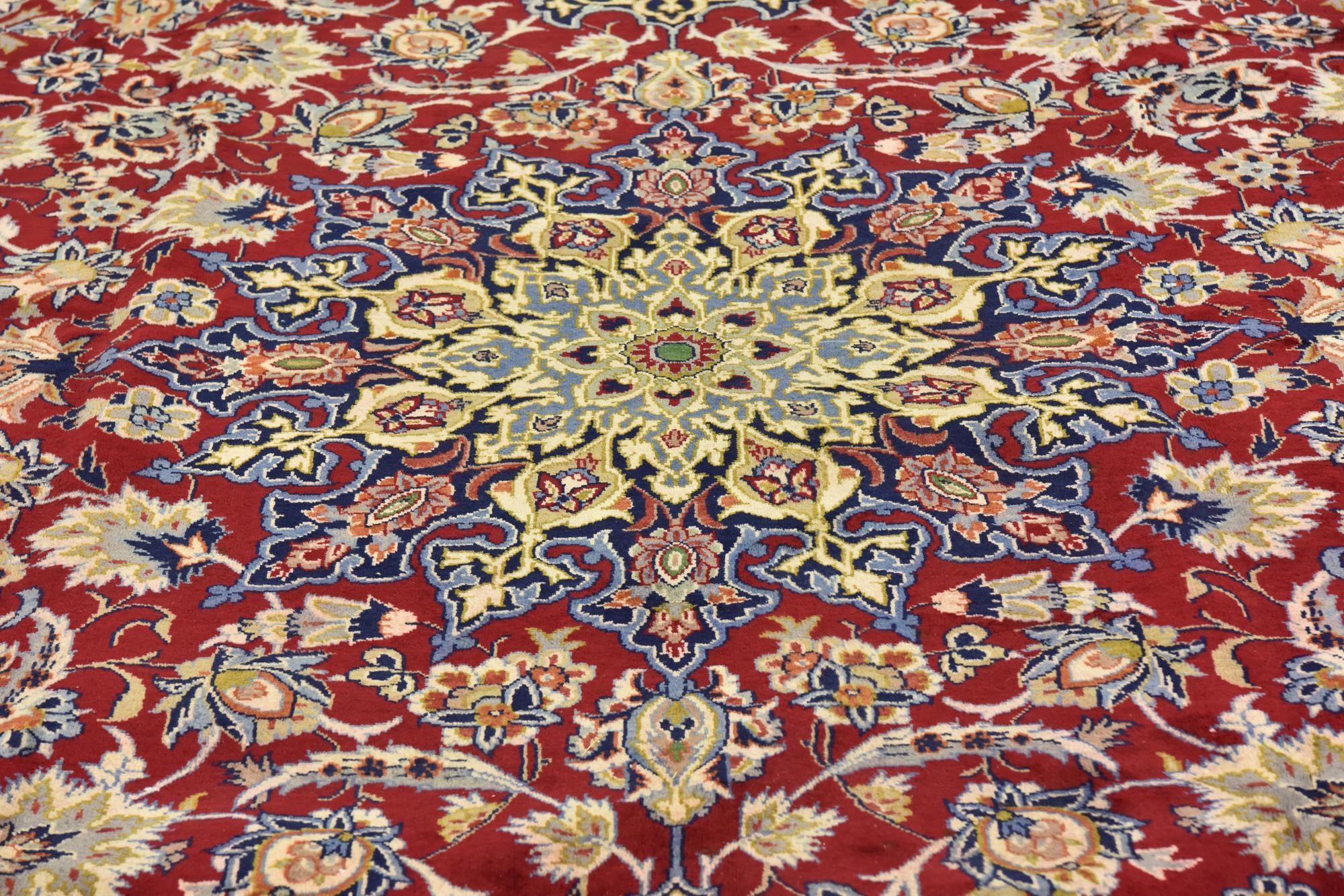 9' 9 x 13' 3 Hand Knotted Isfahan Persian Wool Rug