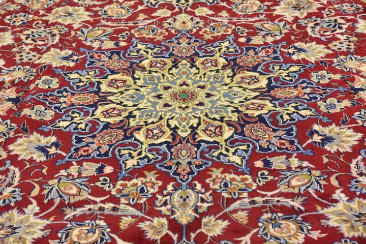 9' 9 x 13' 3 Hand Knotted Isfahan Persian Wool Rug