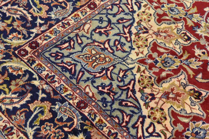 9' 9 x 13' 3 Hand Knotted Isfahan Persian Wool Rug