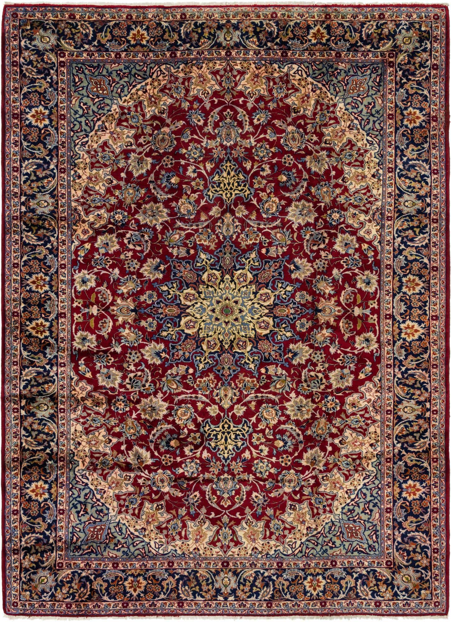 9' 9 x 13' 3 Hand Knotted Isfahan Persian Wool Rug