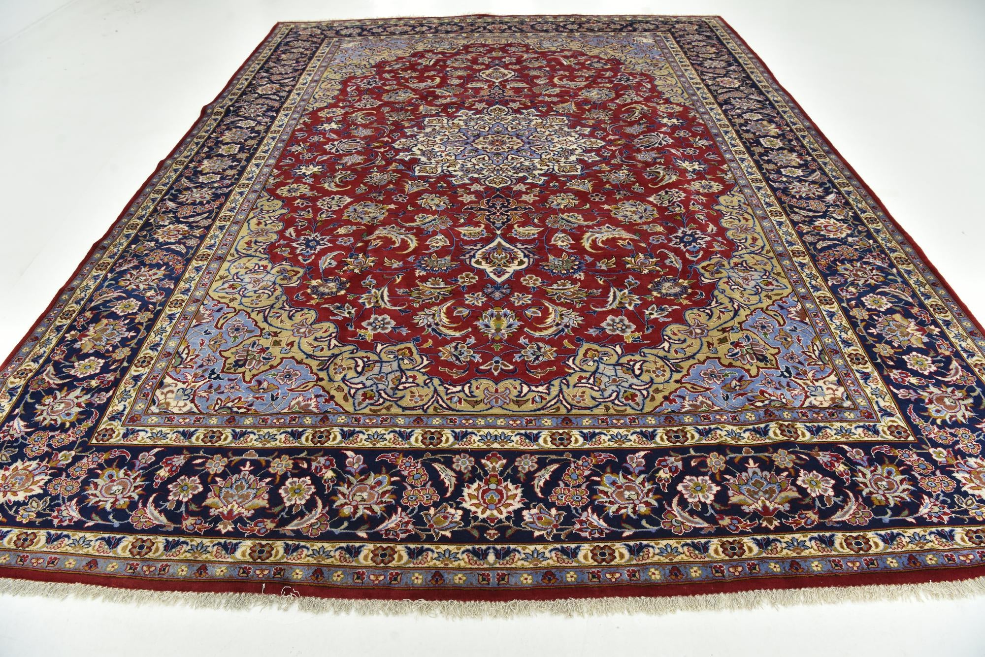 9' 9 x 13' 4 Hand Knotted Isfahan Persian Wool Rug