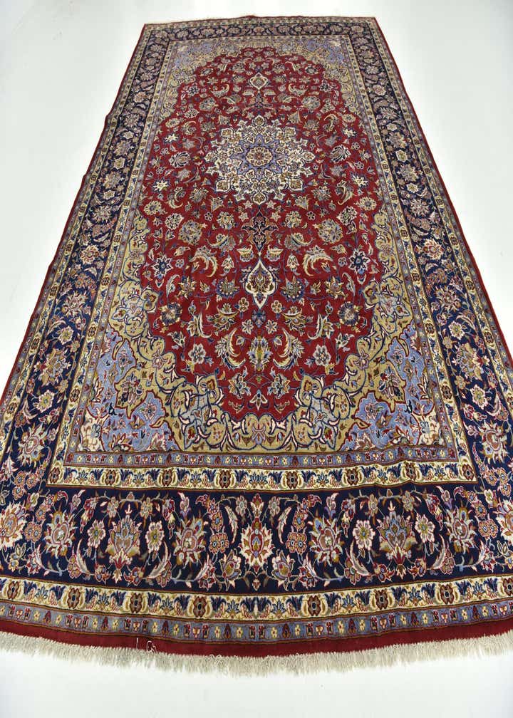 9' 9 x 13' 4 Hand Knotted Isfahan Persian Wool Rug