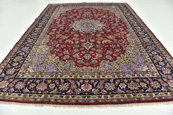 9' 9 x 13' 4 Hand Knotted Isfahan Persian Wool Rug