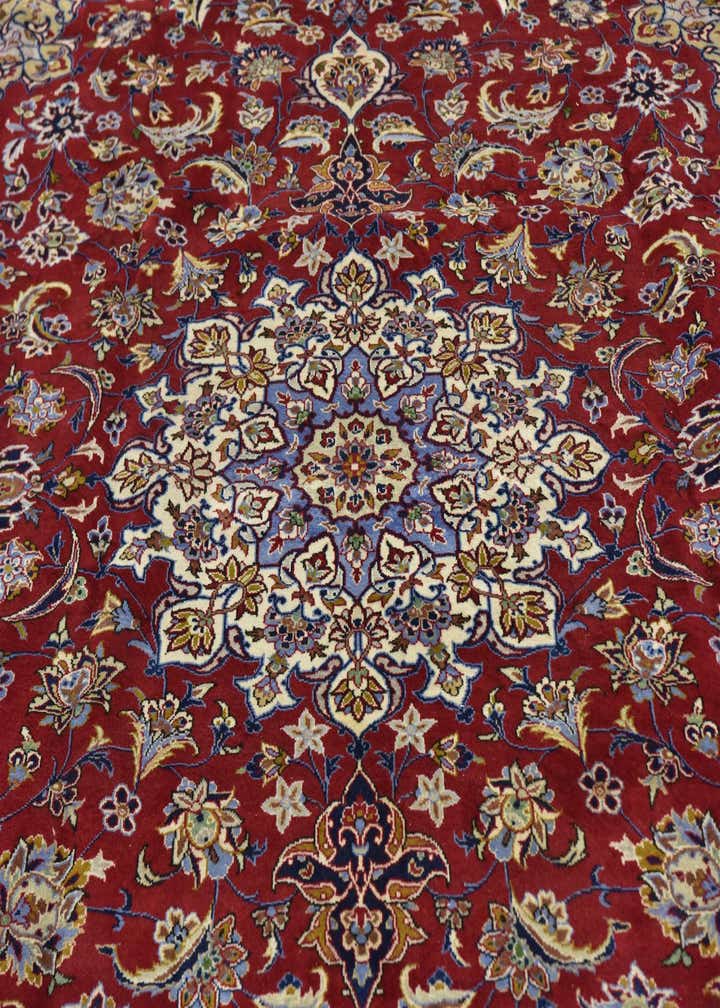9' 9 x 13' 4 Hand Knotted Isfahan Persian Wool Rug