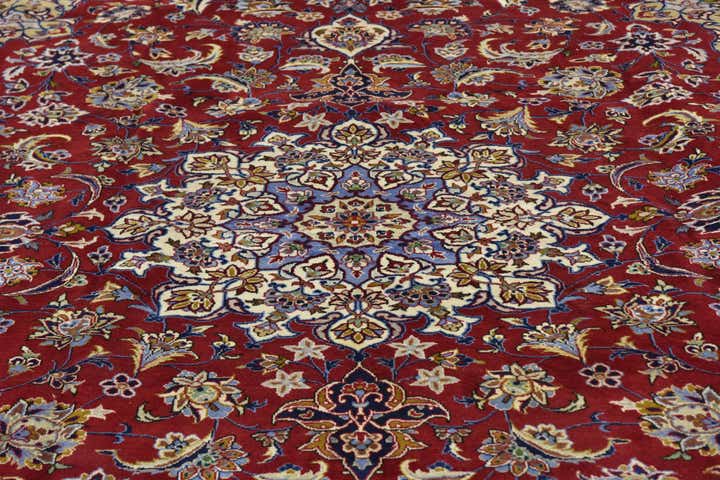 9' 9 x 13' 4 Hand Knotted Isfahan Persian Wool Rug