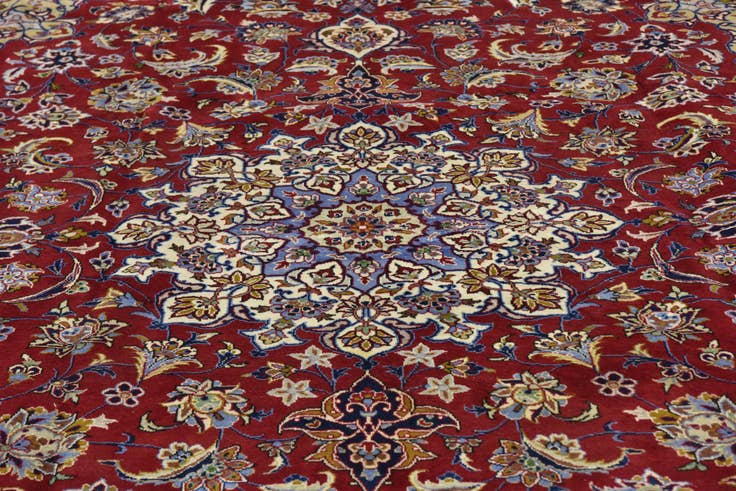 Detail image of 9' 9 x 13' 4 Hand Knotted Isfahan Persian Wool Rug