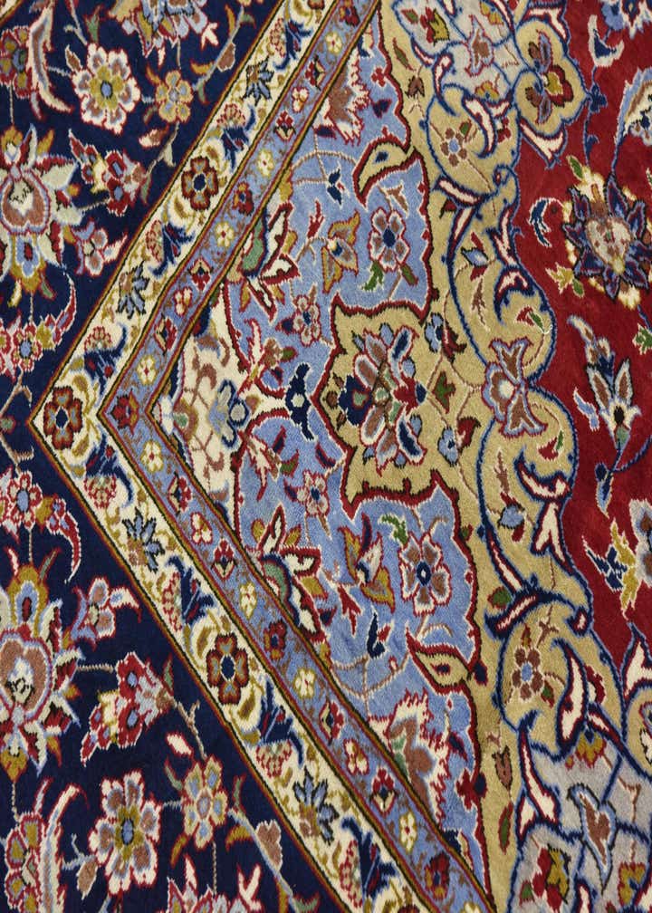 9' 9 x 13' 4 Hand Knotted Isfahan Persian Wool Rug