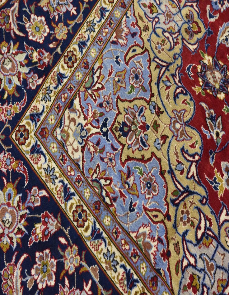 Detail image of 9' 9 x 13' 4 Hand Knotted Isfahan Persian Wool Rug