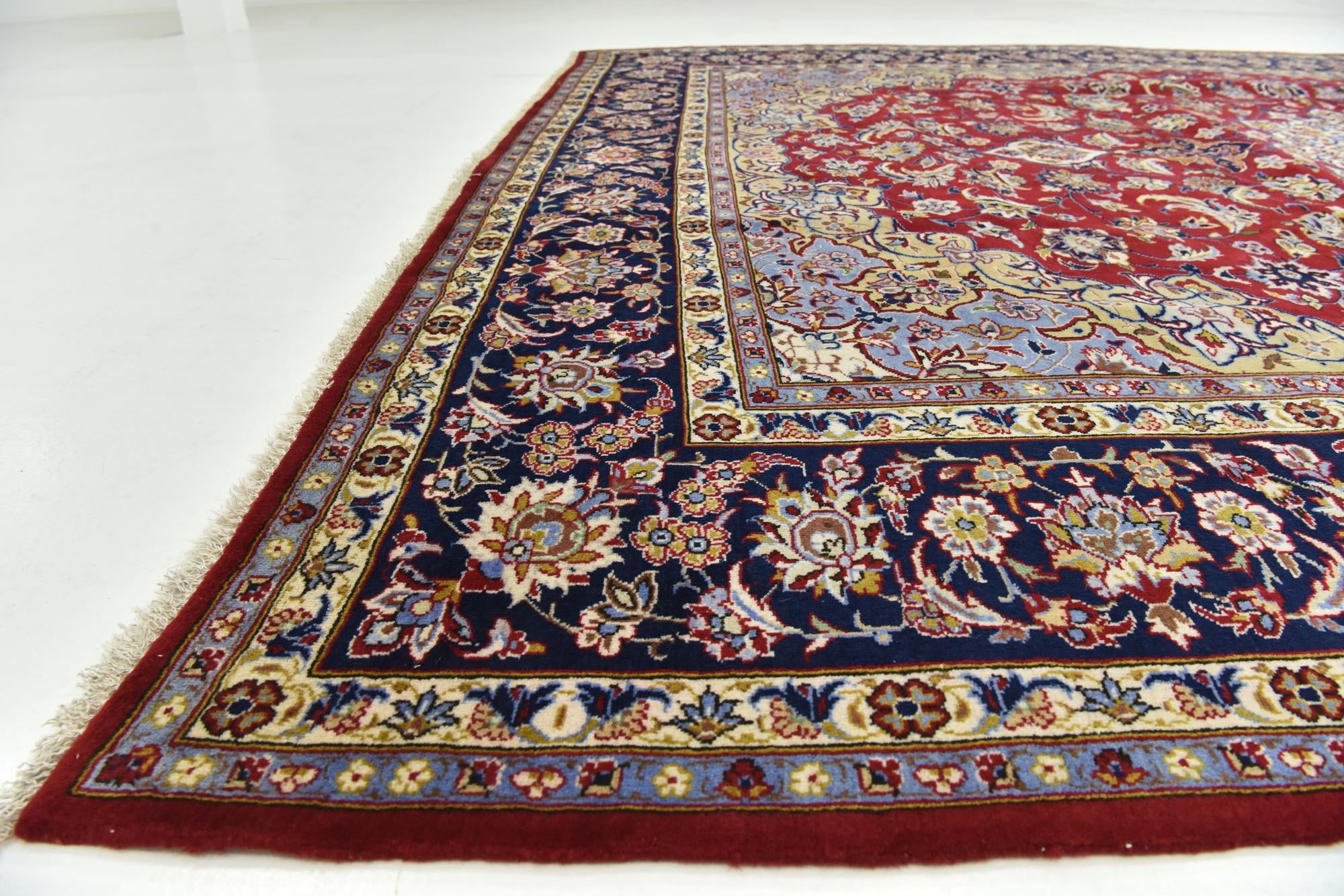 9' 9 x 13' 4 Hand Knotted Isfahan Persian Wool Rug