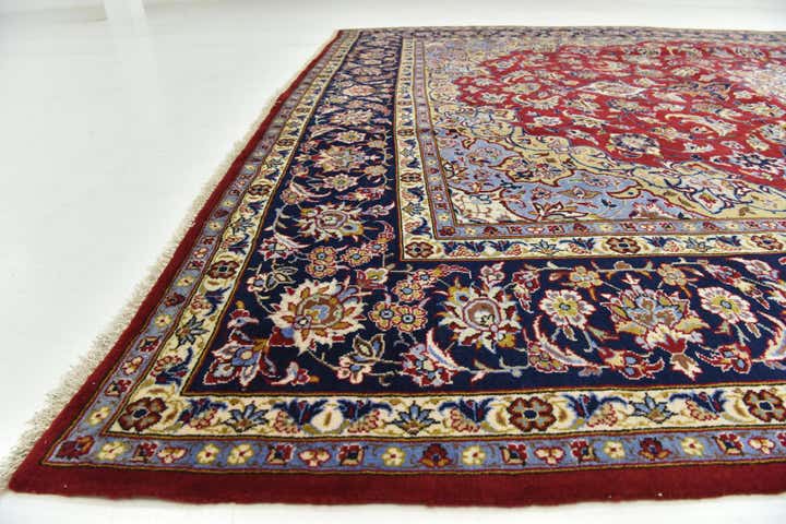 9' 9 x 13' 4 Hand Knotted Isfahan Persian Wool Rug
