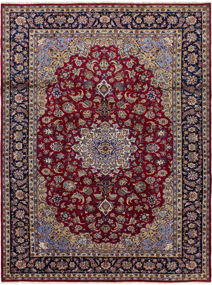 9' 9 x 13' 4 Hand Knotted Isfahan Persian Wool Rug