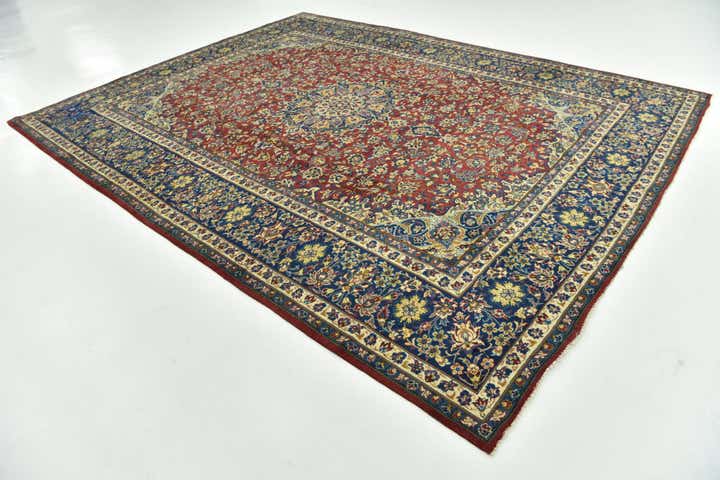 9' 9 x 12' 8 Hand Knotted Isfahan Persian Wool Rug
