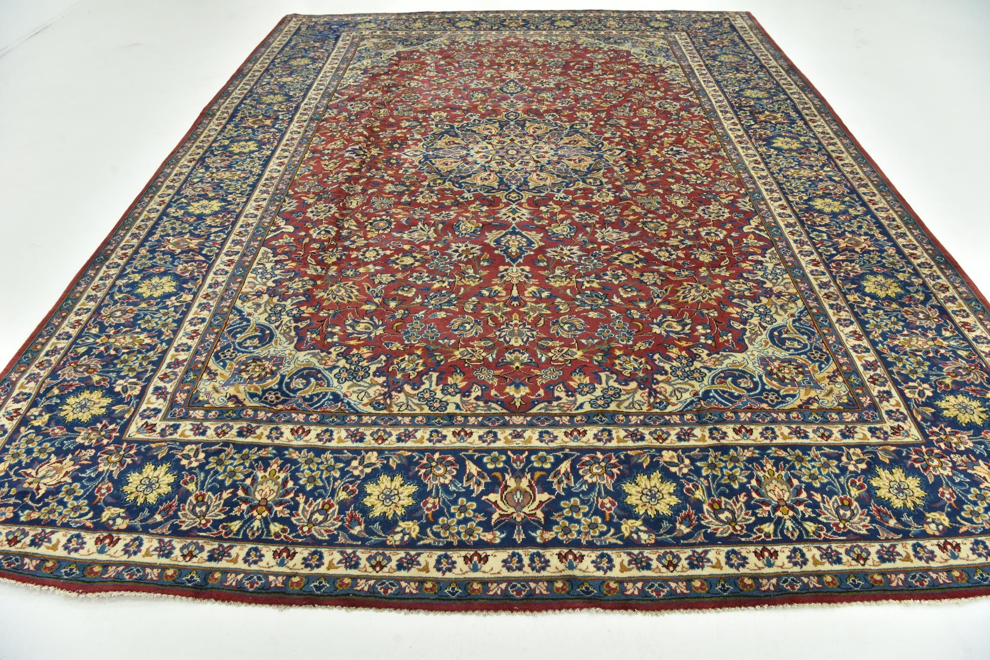 9' 9 x 12' 8 Hand Knotted Isfahan Persian Wool Rug