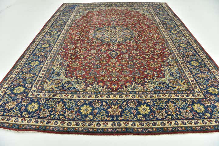 9' 9 x 12' 8 Hand Knotted Isfahan Persian Wool Rug