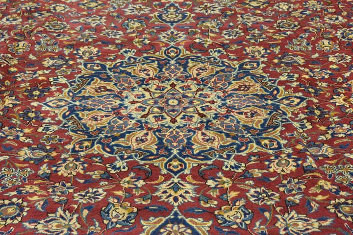 9' 9 x 12' 8 Hand Knotted Isfahan Persian Wool Rug