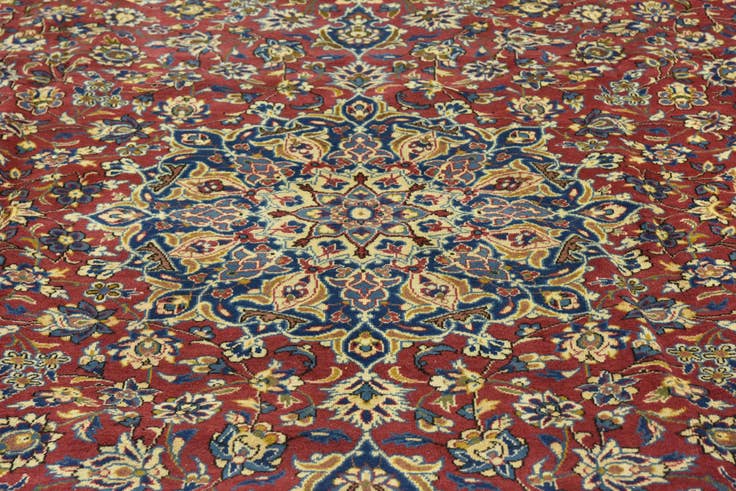 Detail image of 9' 9 x 12' 8 Hand Knotted Isfahan Persian Wool Rug