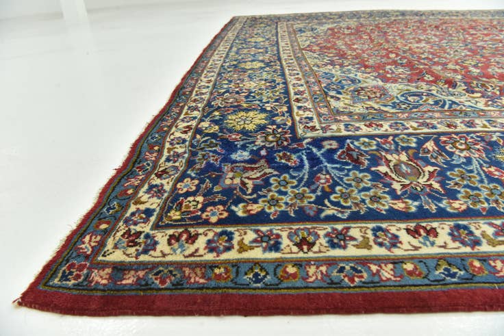 Detail image of 9' 9 x 12' 8 Hand Knotted Isfahan Persian Wool Rug