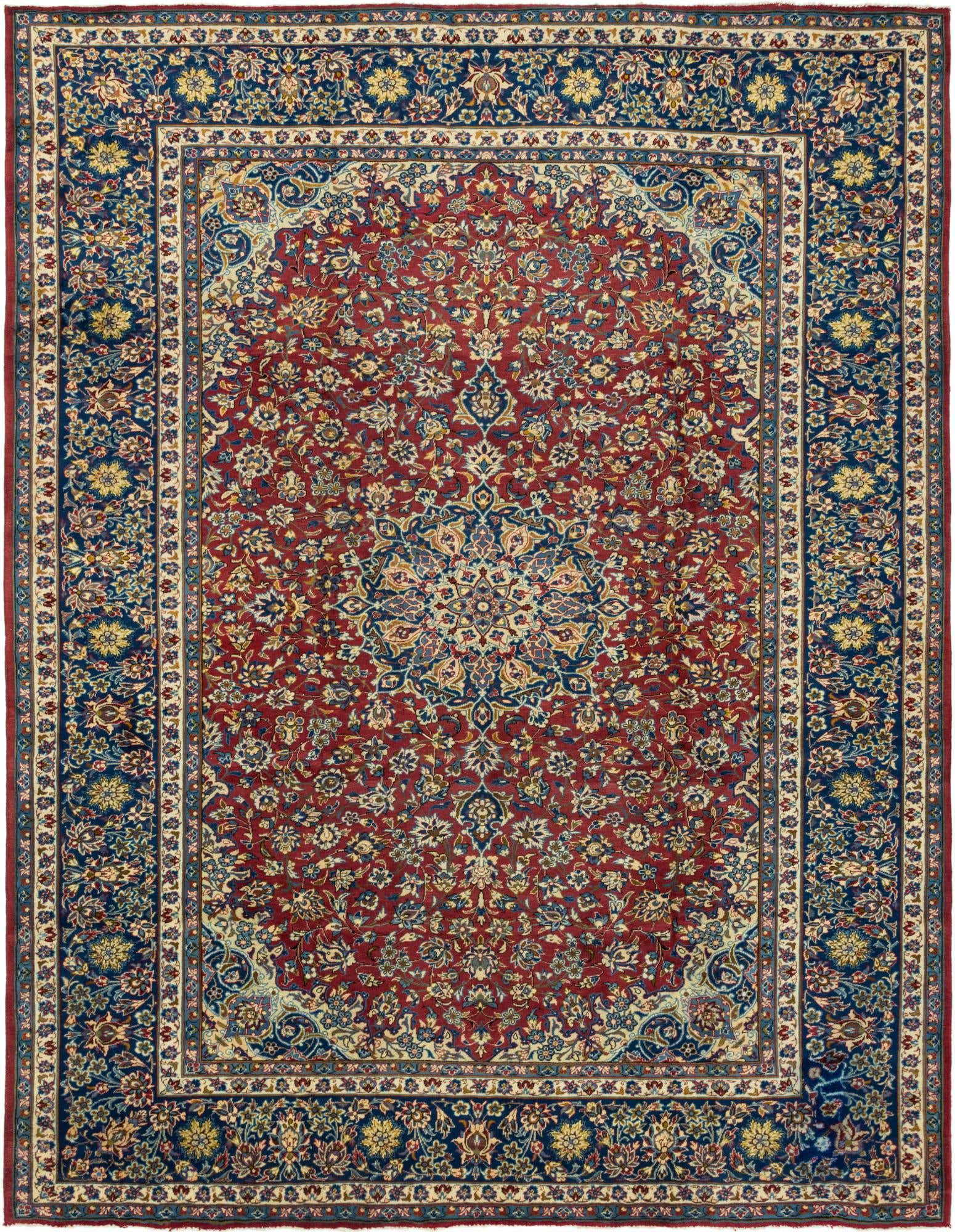 9' 9 x 12' 8 Hand Knotted Isfahan Persian Wool Rug