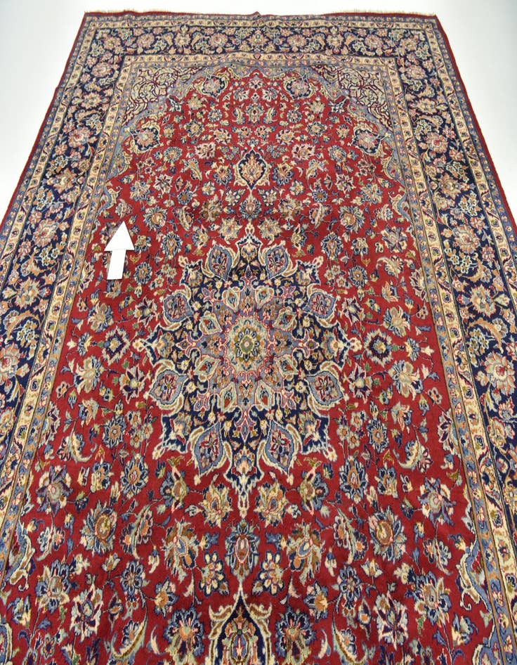 Detail image of 9' 6 x 12' 4  Hand Knotted Isfahan Persian Wool Rug