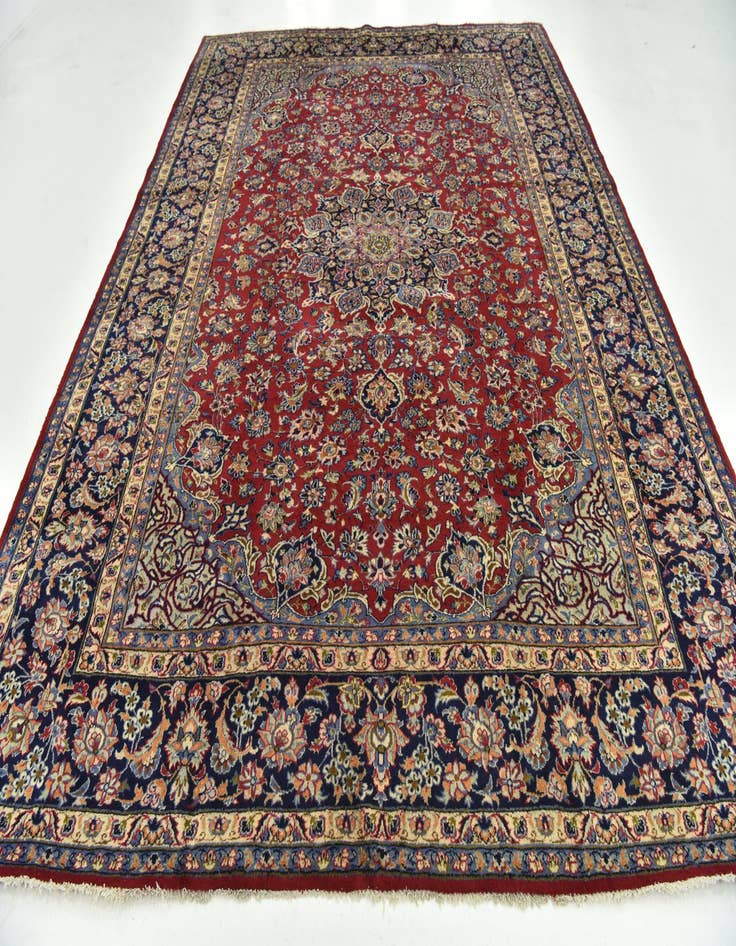 Detail image of 9' 6 x 12' 4  Hand Knotted Isfahan Persian Wool Rug