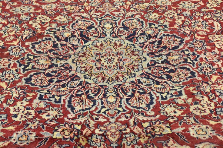 Detail image of 9' 9 x 13' 6 Hand Knotted Isfahan Persian Wool Rug