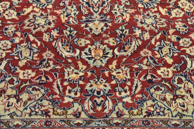Detail image of 9' 9 x 13' 6 Hand Knotted Isfahan Persian Wool Rug