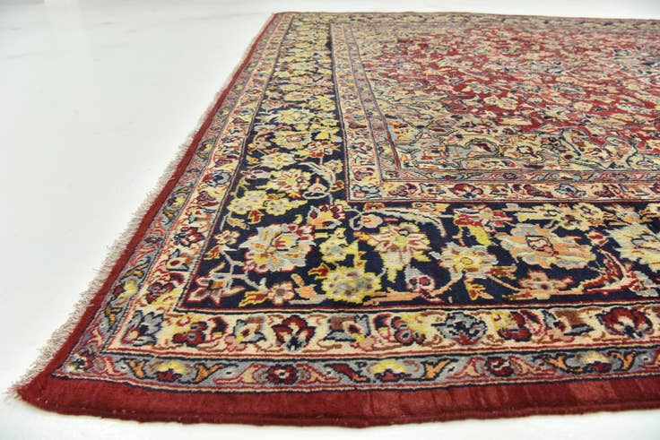 Detail image of 9' 9 x 13' 6 Hand Knotted Isfahan Persian Wool Rug